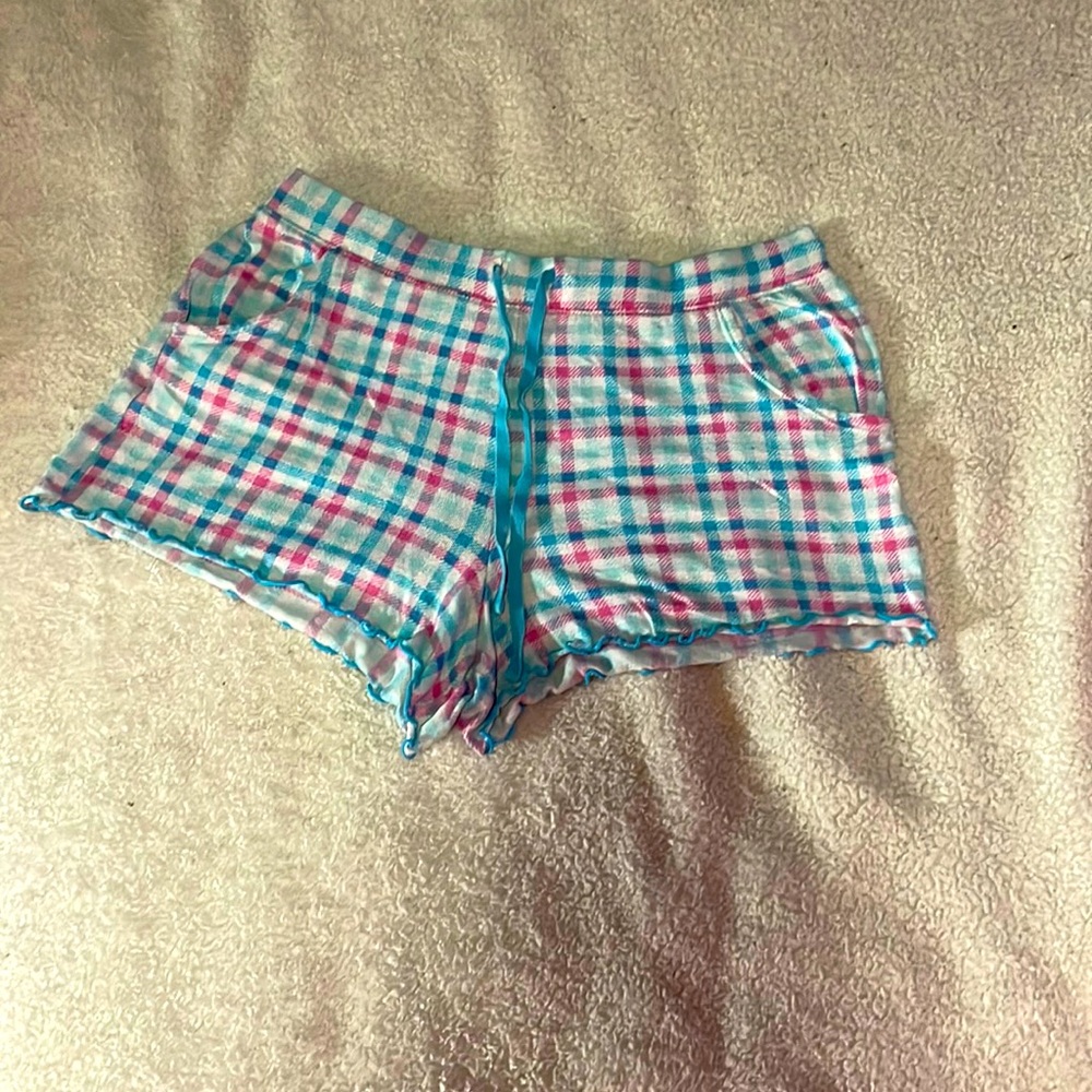 Pink and blue pajama shorts! Size medium